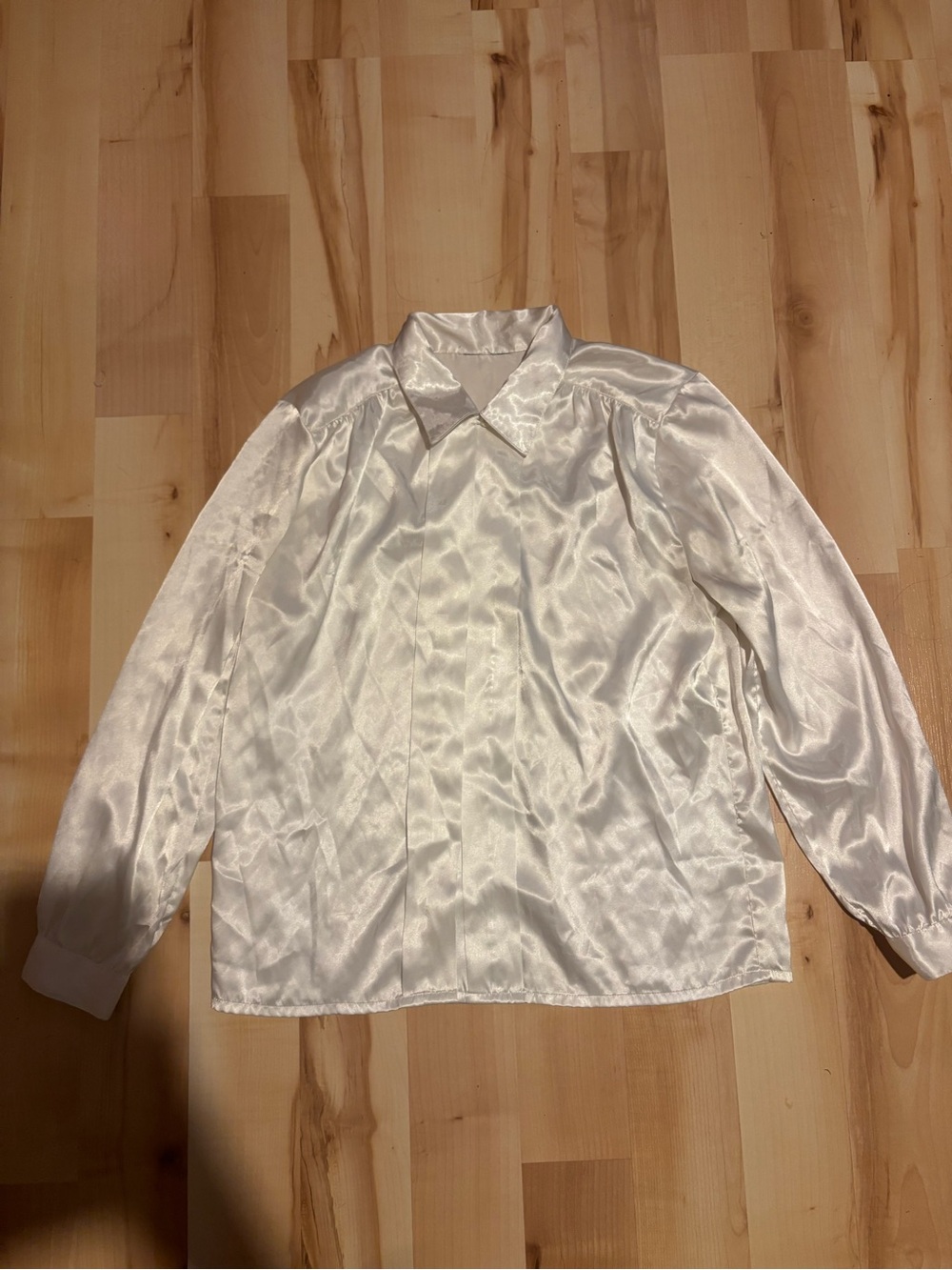 Silky Ivory Button-Up Blouse